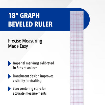 Westcott 18" 8ths Beveled Ruler