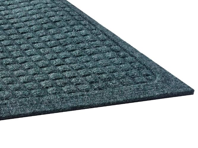 Guardian EcoGuard Indoor Wiper Floor Mat, Recycled Plastic and Rubber, 4' x 6', Green