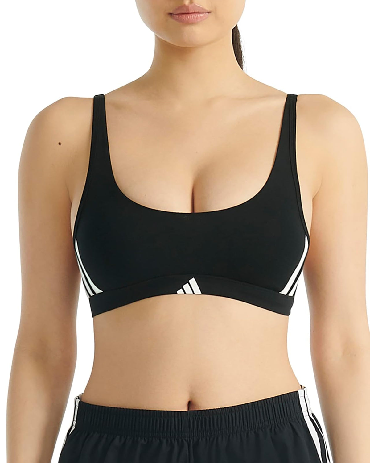 adidas 3 Stripes Active Essentials Cotton Scoop Bralette with Removable Cookies Sujetador Mujer