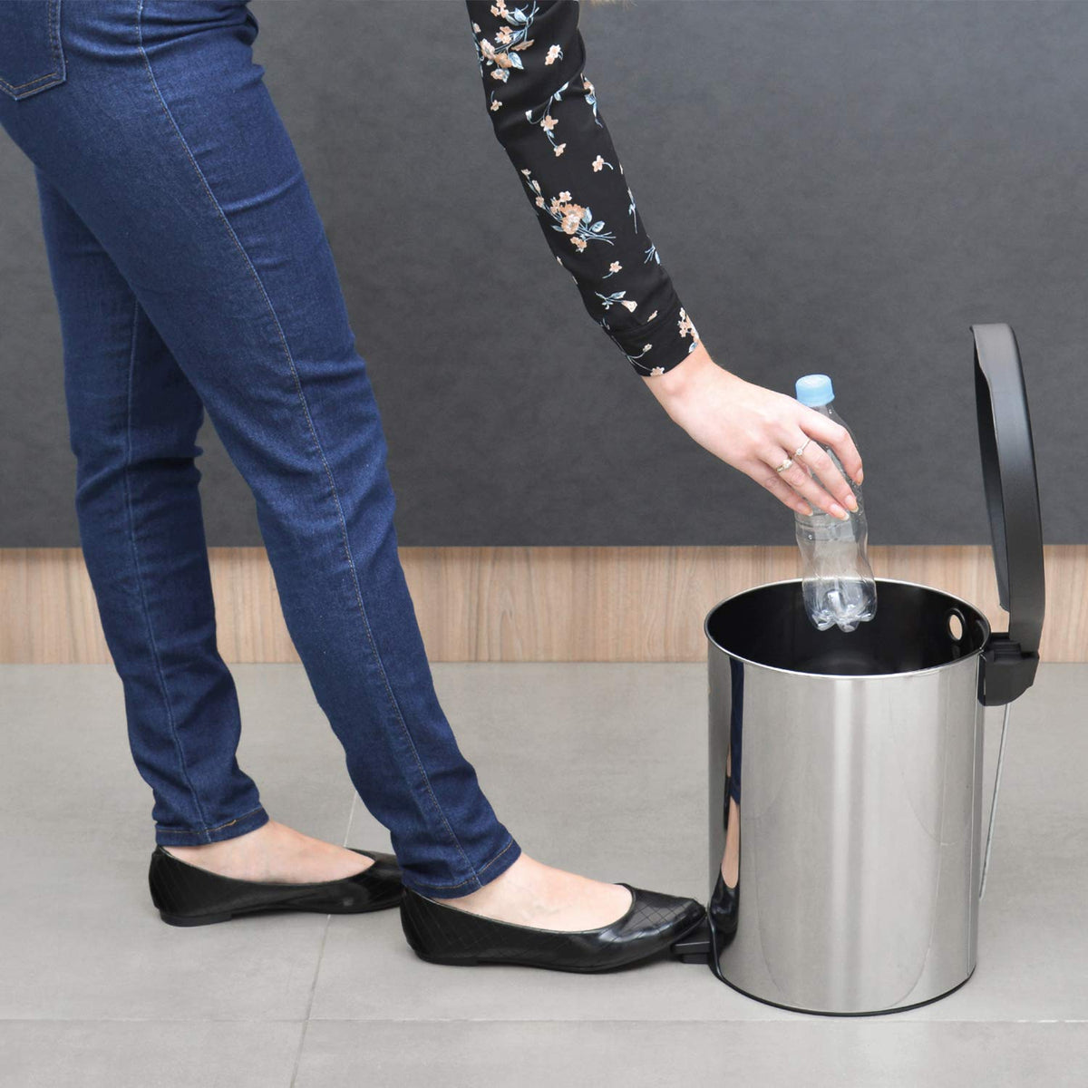 Tramontina Basurero Cocina Acero Inoxidable 12 litros Metálico