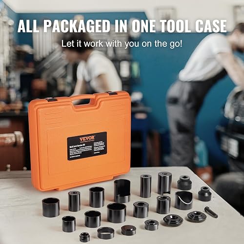 VEVOR - Kit de Prensa de rótula de 23 Piezas, Kit de Herramientas, Herramientas de extracción e instalación de rótula de Prensa C, para la mayoría de Automóviles de 2 WD y 4 WD, Incluyendo enchufes de