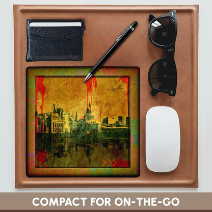 3dRose 8 X 8 X 0.25 Inches Grunge City Mouse Pad (mp_21948_1)