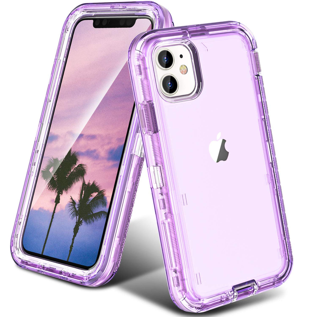 ORIbox Funda Transparente Anticaídas para iPhone 11 - Púrpura Cristal