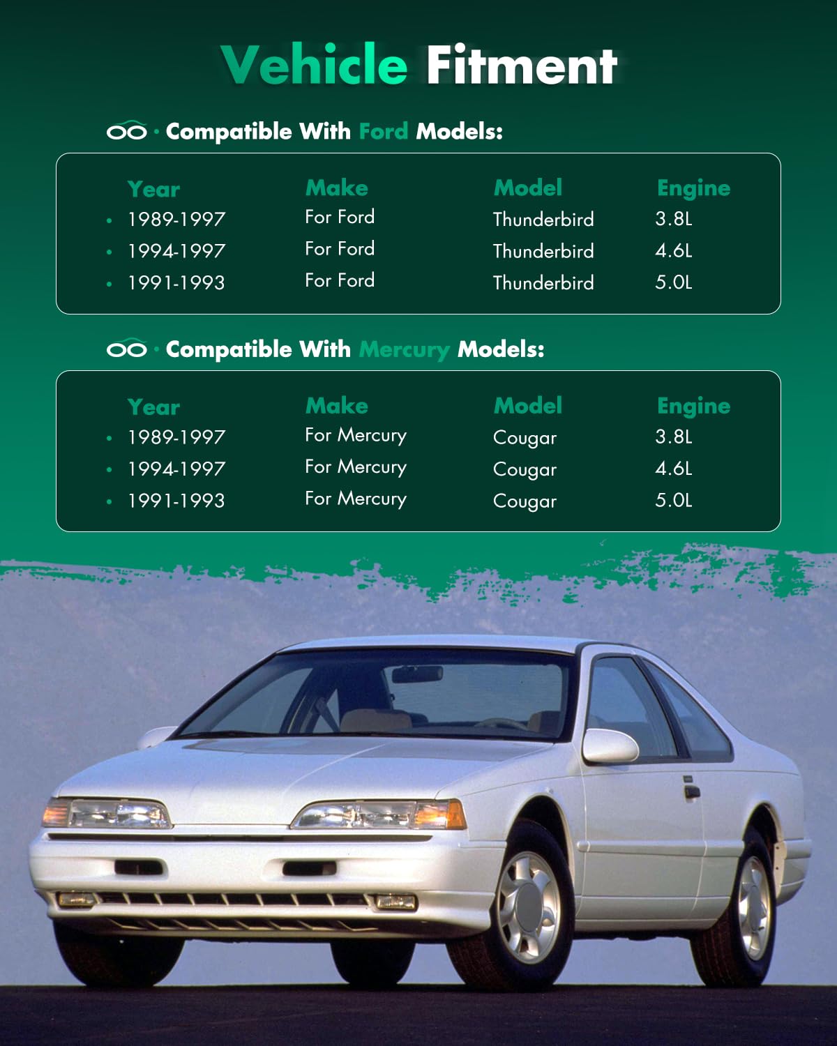 SCITOO - Conjunto de bomba de combustible compatible con Ford para Mercury | para Thunderbird for Cougar| 1997-1989|bomba de combustible eléctrica|12v|unidad de envío|E2098S| V6 V8 3.8L 4.6L 5.0L