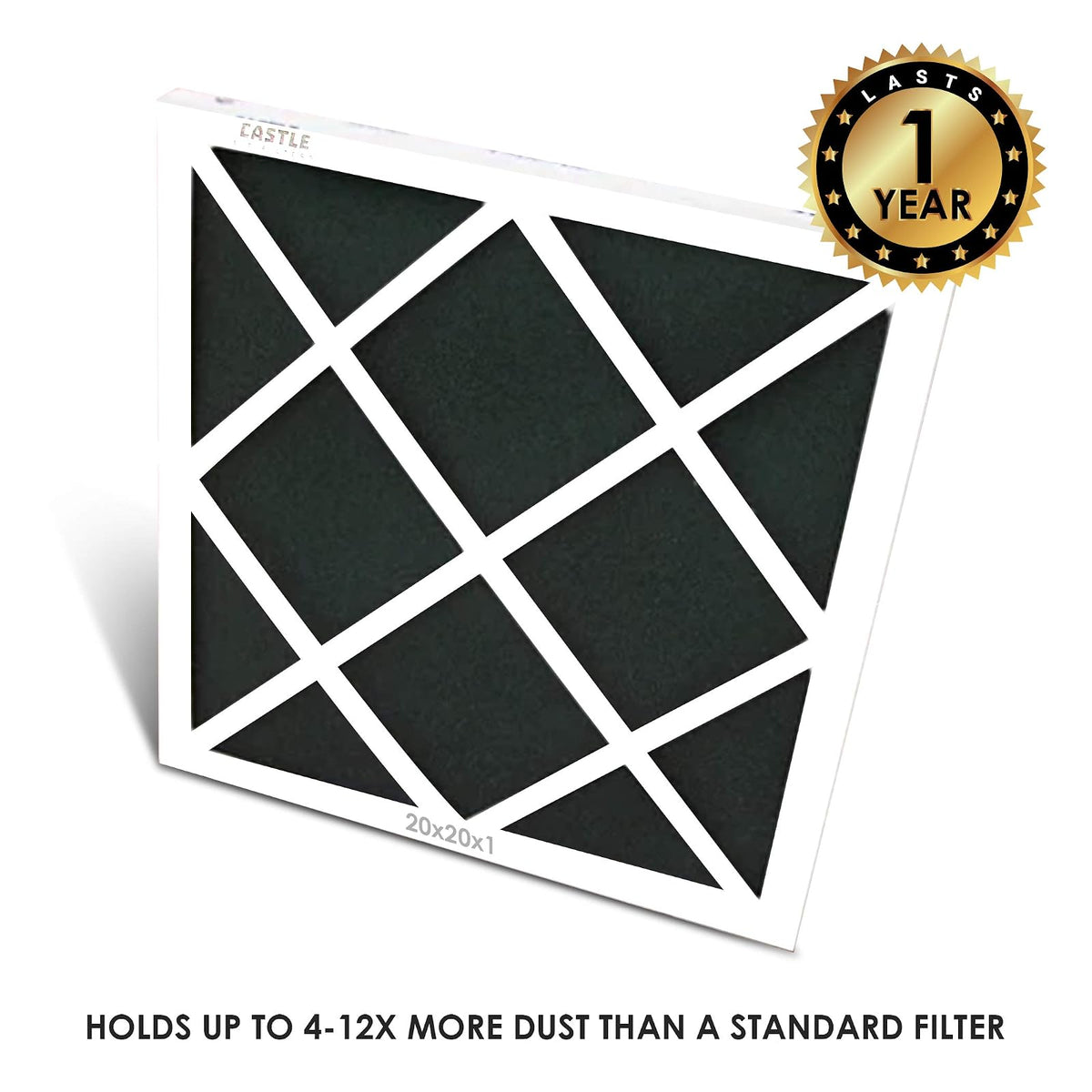 Castle Filters, Filtro de Horno HVAC de un año, 20 x 20 x 1 Pulgadas