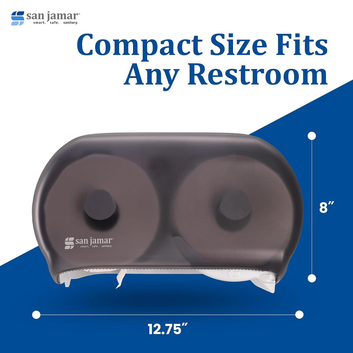 San Jamar R3600TBK Versa twin Dual Bath Tissue Dispenser, 1.437" Mandrel, Black Pearl (TTD105)