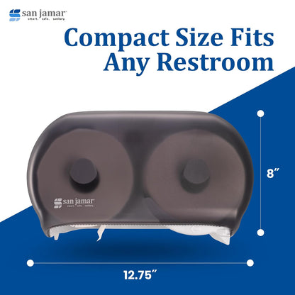 San Jamar R3600TBK Versa twin Dual Bath Tissue Dispenser, 1.437" Mandrel, Black Pearl (TTD105)