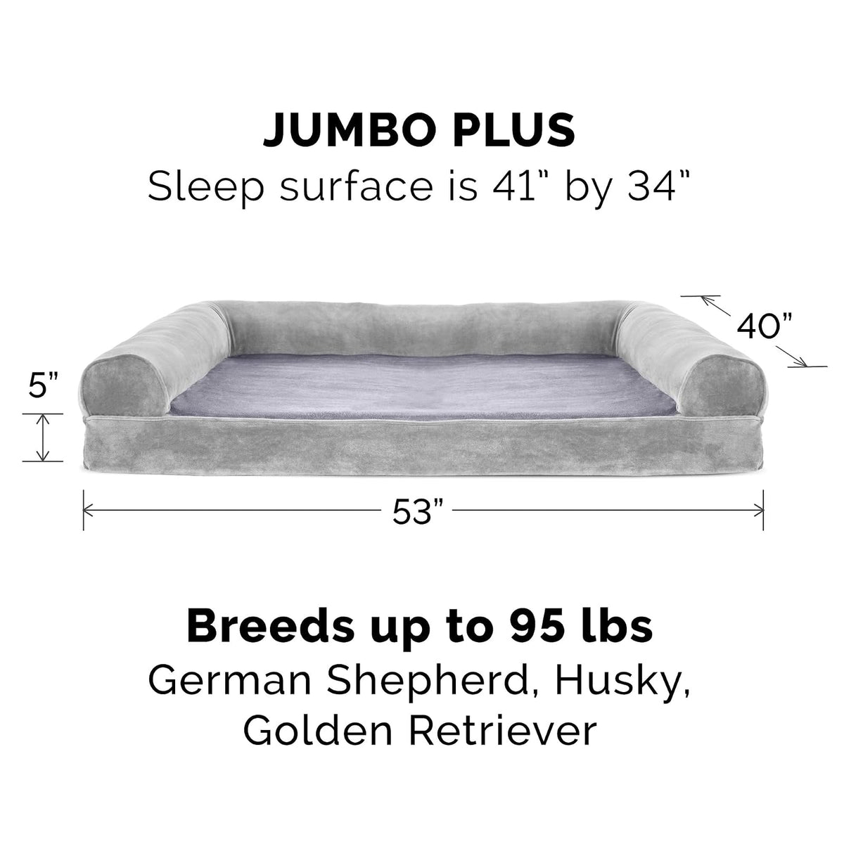 Furhaven Cama Ortopédica Estilo Sofá de Terciopelo y Piel Sintética para Perros