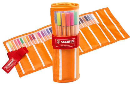 STABILO point 88 Fineliner - Rollerset con 30pcs, Incluye 5 colores neón | set de rollers de 30