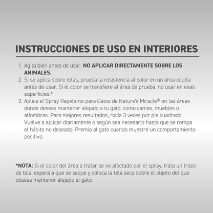 Nature's Miracle Repelente gatos, los aleja de áreas no deseadas 236ml