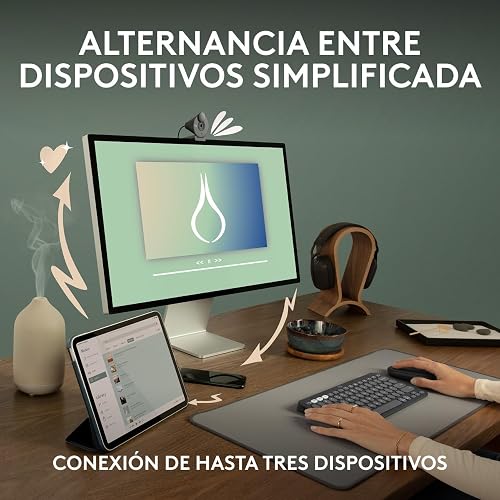 Logitech Pebble Mouse 2 M350s, estilizado Mouse inalámbrico Bluetooth, Ligero, Personalizable, clicks discretos, Easy-Switch, Windows, macOS, iPadOS, Android, ChromeOS - Grafito
