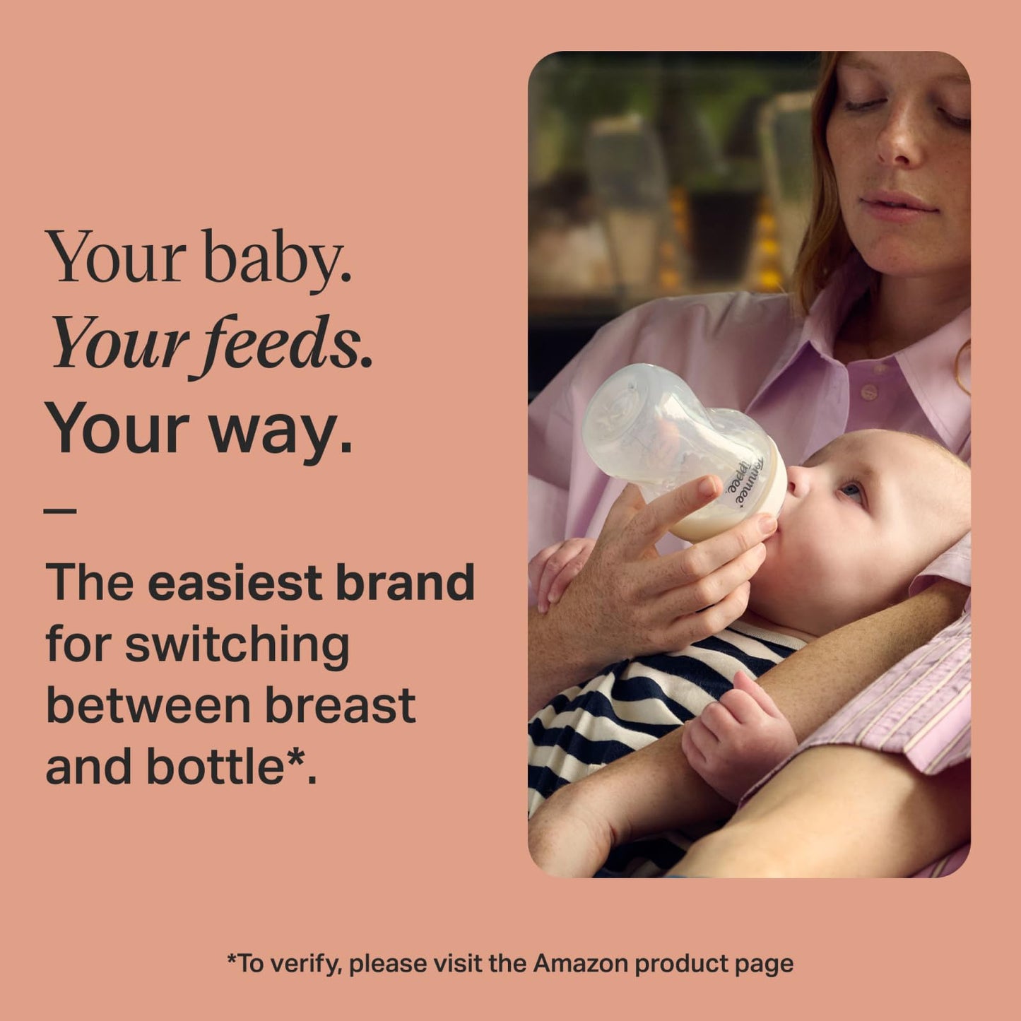 Tommee Tippee Natural Start Baby’s First Bottle Set, 2 x 5oz and 2 x 9oz Anti-Colic Bottles, Slow and Medium Flow Nipples, 0-6 month Pacifier, Self-Sterilizing, Pink