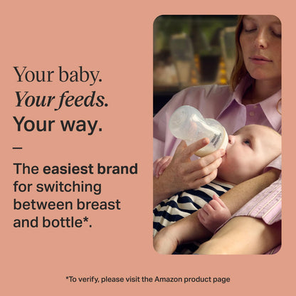 Tommee Tippee Natural Start Grow with Baby Bottle Set, 5oz, 9oz and 11oz, Slow, Medium and Thicker Flow Nipples, Removable Bottle Handles, Self-Sterilizing