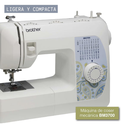Brother BM-3700 - Máquina de coser (Blanco, Máquina de coser automática, Costura, Eléctrico, 389 mm, 159 mm)