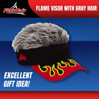 Flair Hair Sun Visor Cap with Fake Hair, Adjustable Baseball Hat Visor Mujer