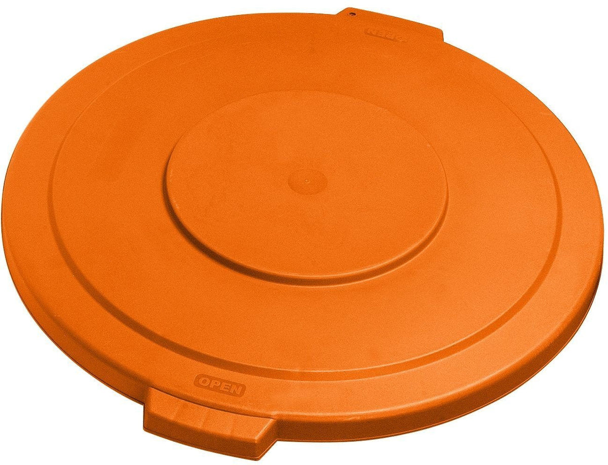 Carlisle FoodService Products 34103324 Bronco Tapa redonda de polietileno, 24 pulgadas de diámetro x 2.15 pulgadas de altura, naranja, para contenedores de basura de 32 galones (caja de 4) - Paquete de 4 - 32 Gallon Lid - Naranja