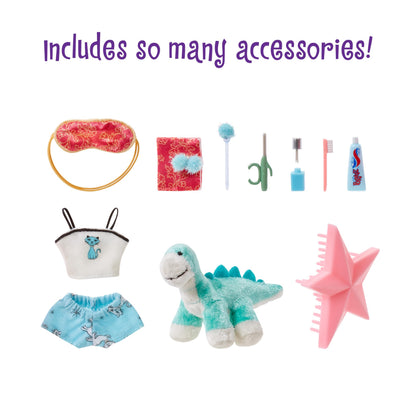 Bratz Fiesta de Pijamas - Muñeca de Moda Jade - con 2 Conjuntos de Pijamas, Animal de Peluche y Accesorios - Apta para Niños y Coleccionistas