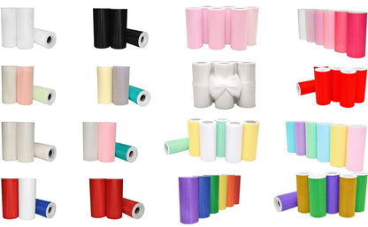 Morex Ribbon - Tulle pastel de tul de nailon de 15 x 150 yardas para falda de tutú arcoíris, surtido (paquete de 6), regalos de unicornios reales para niñas, regalos de bebé para baby shower, ideas de