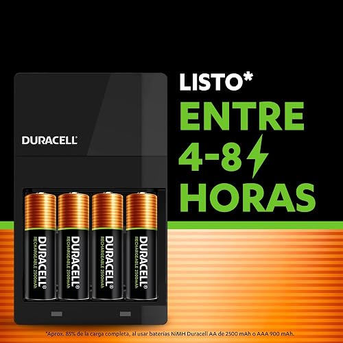 Duracell Cargador de Pilas AA/AAA - Incluye 4 AA