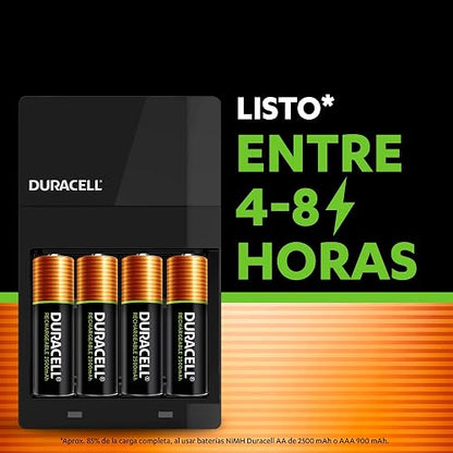 Duracell Cargador de Pilas AA/AAA - Incluye 4 AA