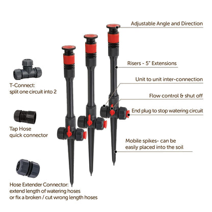 Eden 96093 - Aspersor de jardín con diseño flexible multiajustable, ideal para productos de jardinería de bricolaje