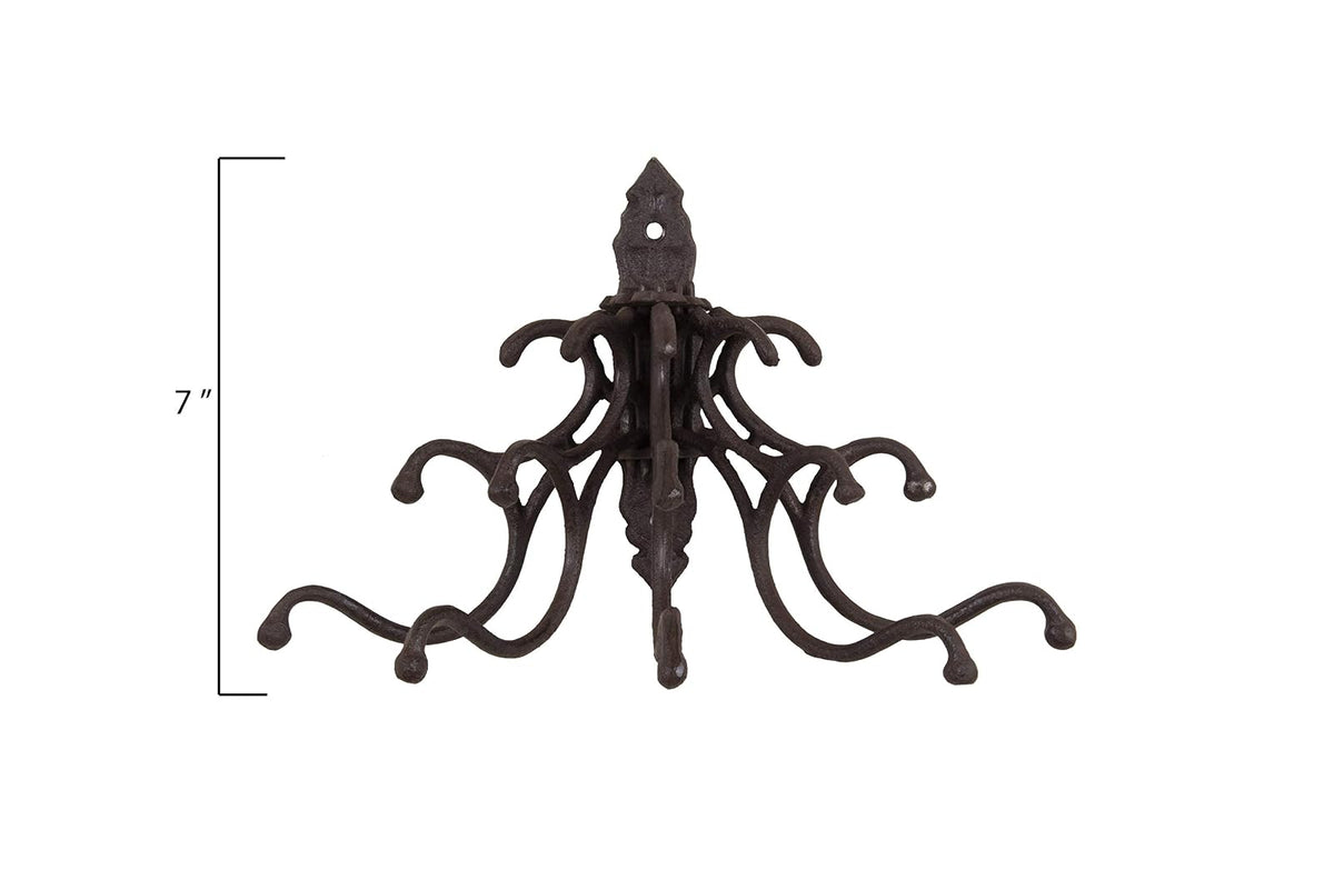 Creative Co-Op HD5946 Cast Iron Wall Hooks, Rust
