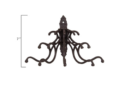 Creative Co-Op HD5946 Cast Iron Wall Hooks, Rust