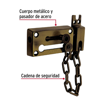 Hermex PACA-2, Pasador con cadena de latón antiguo