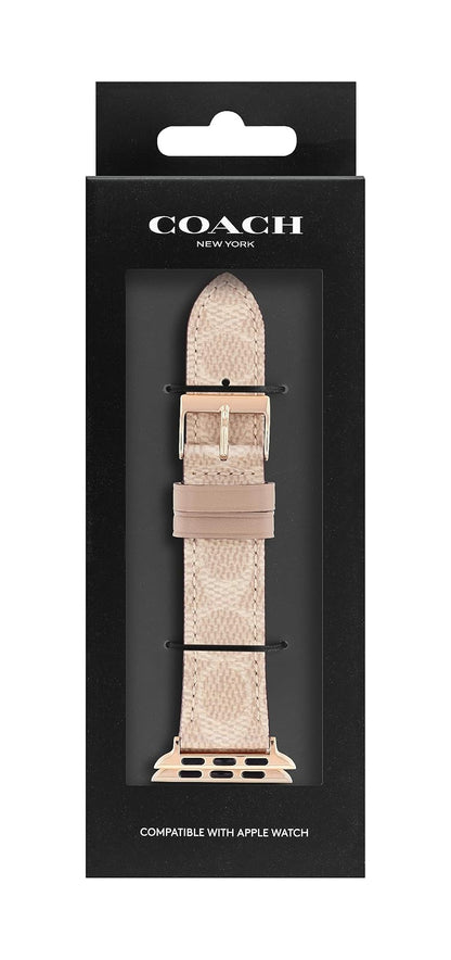 Coach - Apple Straps - Correa Para Mujer 14700059 - Lona Arena con Firma - Compatible 38/40/41 mm - Diseño Elegante y Moderno