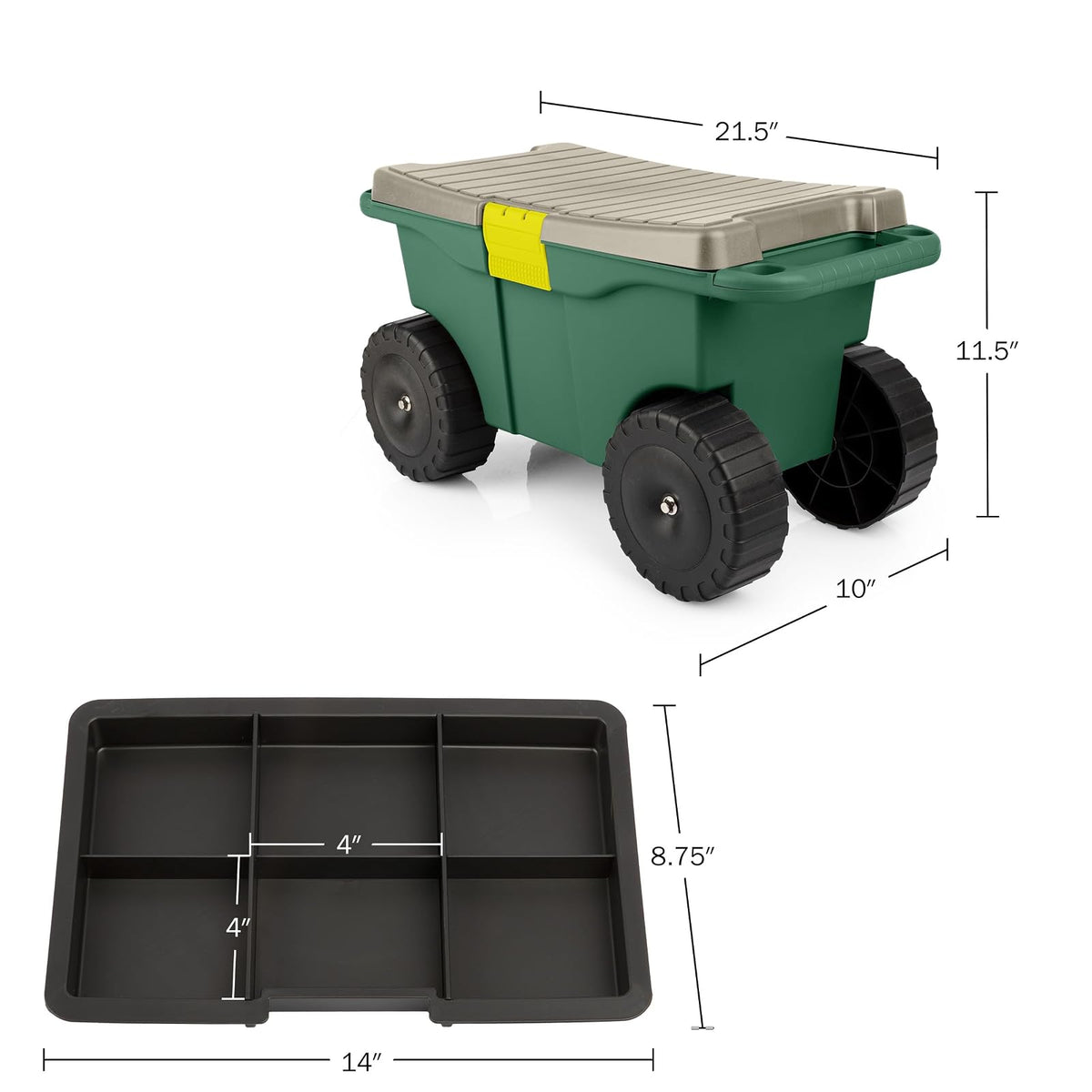 Pure Garden 75-MJ2011 Plastic Garden Storage Cart & Scooter, 20"