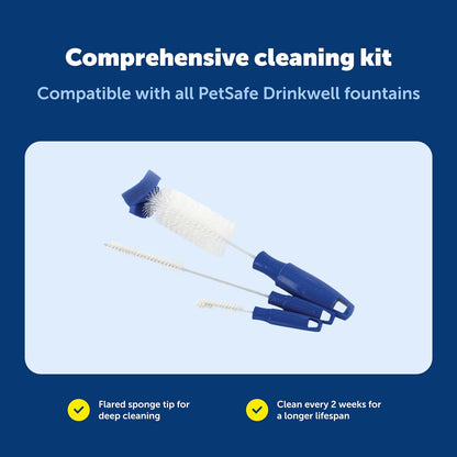 PetSafe Drinkwell Dog and Cat Water Fountain Cleaning Kit - Includes 3 Brushes to Fit Most Pet Fountains - Durable, Rust-Resistant Material