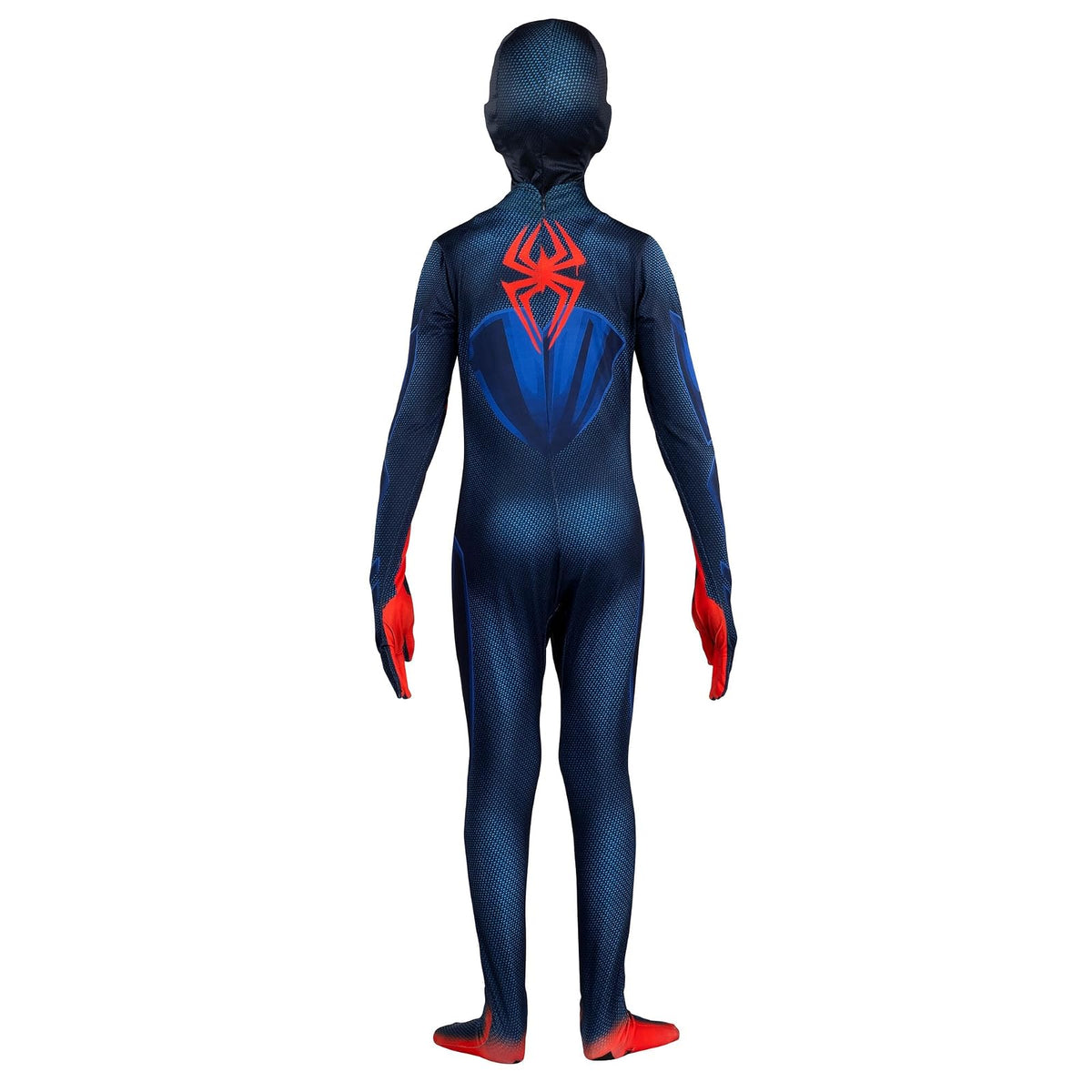 Marvel Miles Morales: Disfraz oficial de Zentai de Spider-Man para jóvenes, elastano elástico con cremalleras ocultas, aberturas para la muñeca (L) Multi