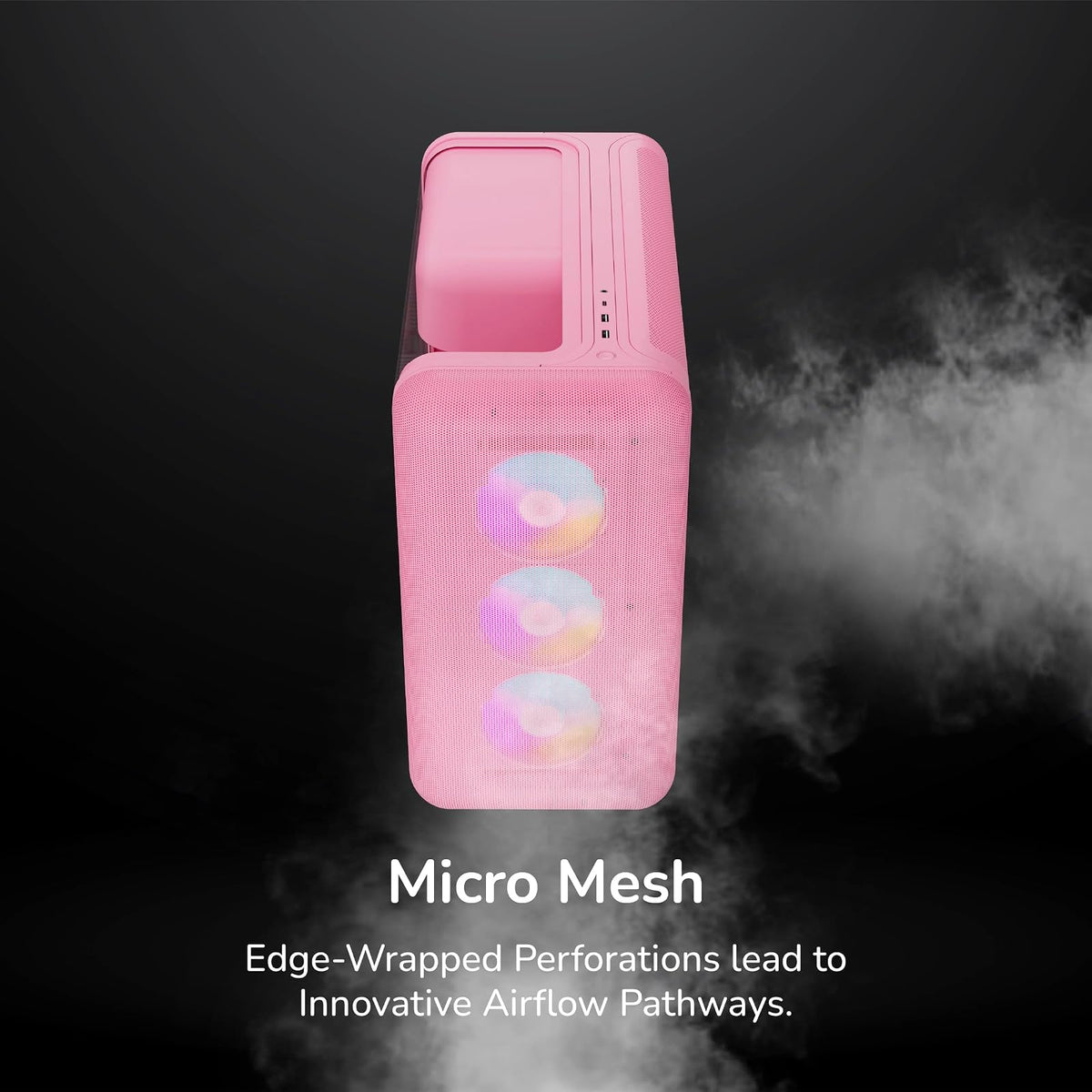 Hyte X50 Modern Performance ATX - Estuche para Juegos de PC de Torre Media, Leche de Fresa (Rosa)