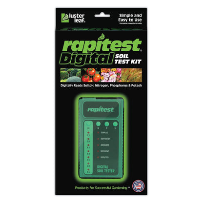 Luster Leaf Rapitest - Probador de Suelos, Kit de análisis Digital del Suelo para pH, N, P y K, Digital Soil Test Kit for pH, N, P and K, 1