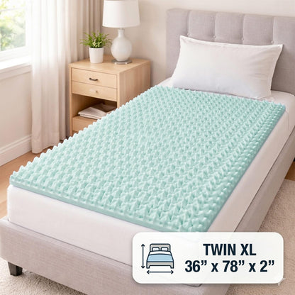 DMI - Cubrecolchón individual XL, espuma para aliviar la presión, distribución de peso y flujo de aire mejorado, cubrecolchón de cama de recámara de 2 pulgadas, comodidad y alineación mejoradas, color