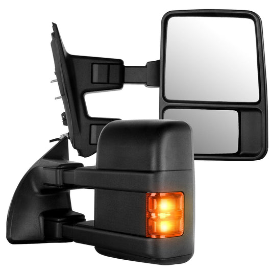 ECCPP Par de Espejos de Remolque Calefaccionados eléctricos de Repuesto para Ford F-250/F-350/F-450/F-550 2008-2016, Negro