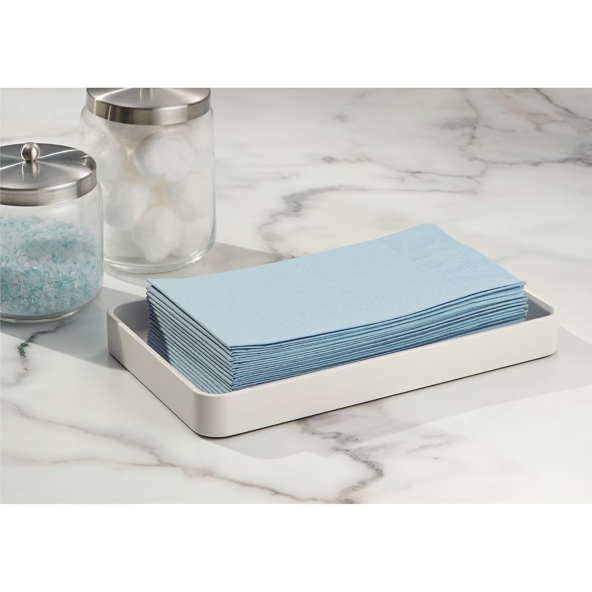 InterDesign Gia Guest Towel Tray, White