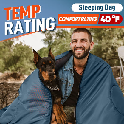 MEREZA - Saco de Dormir de Invierno de 0 Grados para Adultos y niños con Almohada, Saco de Dormir para Clima frío para 4 Estaciones, Camping, Senderismo, mochilero, Sacos de Dormir para Grandes y