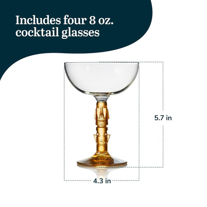 Libbey Tiki Coupe - Vasos de cóctel, 8.5 onzas, juego de 4