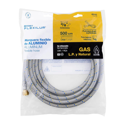 Foset FGA-50, Manguera de hule, 500 cm, revestida de aluminio