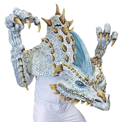 Máscara Artesanal Mega Máscara Disfraz de Cinder el Dragón Blanco de Latex de Nightmare's Collection por Mario Chiodo