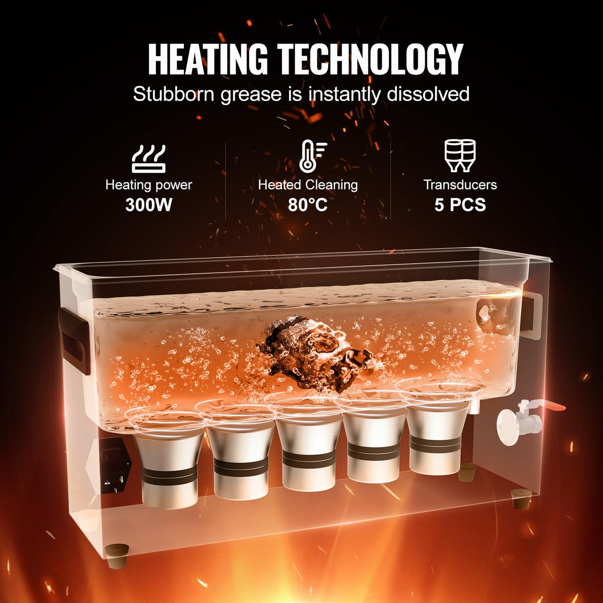 VEVOR Limpiador ultrasónico de armas de 10 l, máquina de limpieza ultrasónica profesional de 300 W con temporizador y calentador, limpiador ultrasónico digital de 40 kHz con cesta para piezas de armas