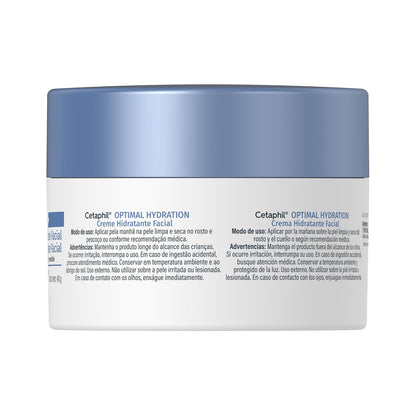 Cetaphil Optimal Hydration Crema de Día Facial Piel Sensible y Seca 48 g | Con HydroSensitiv Complex, ácido hialurónico y margarita azul, hidrata durante 48 horas, mejora la suavidad en 1 semana.