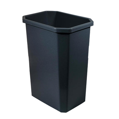 Bote de Basura Rectangular ESTRA 26L Negro | Cuerpo Apilable sin Tapa de Plástico Reciclado | Para Hogar, Oficina y Almacenaje