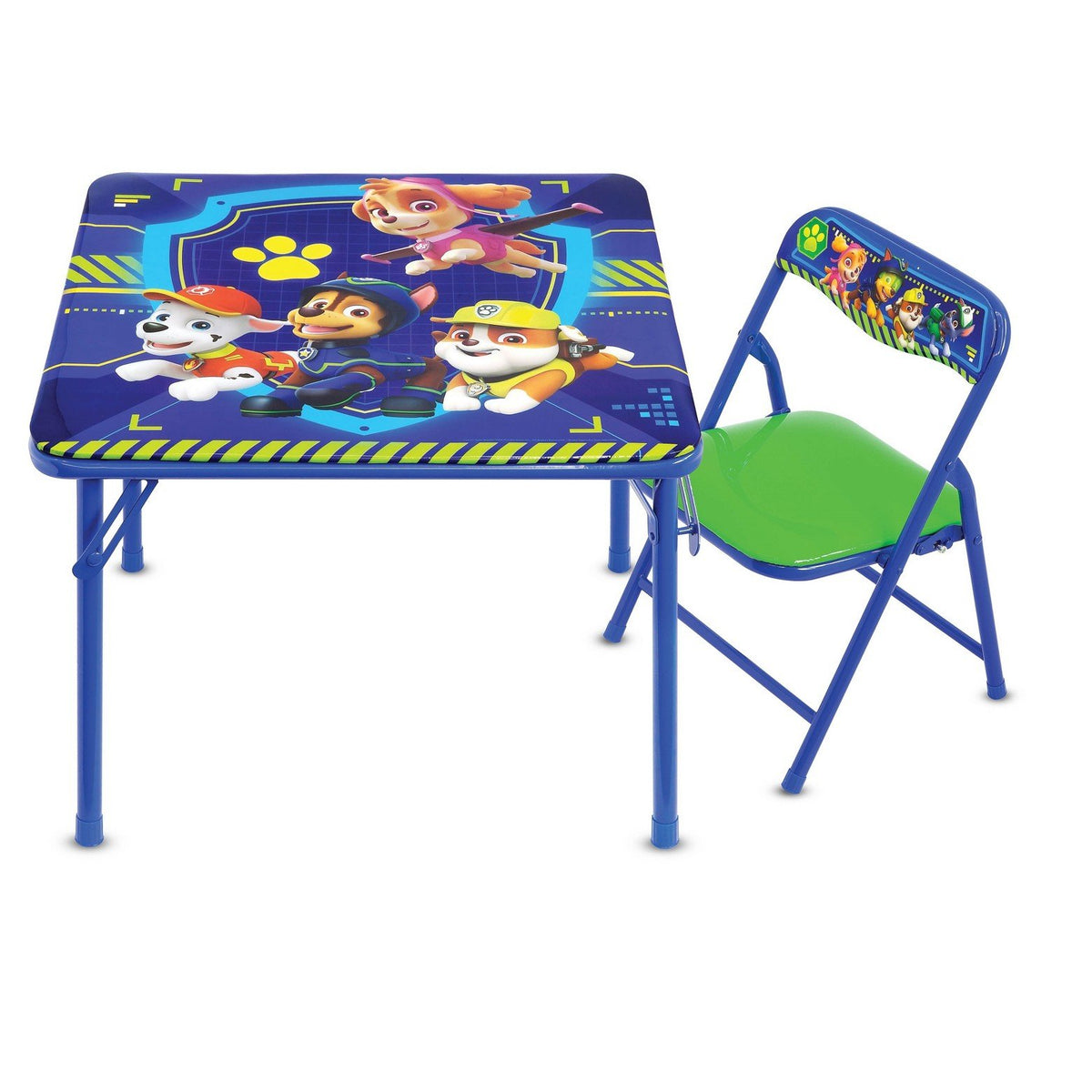 Paw Patrol Juego de Mesa y Silla Junior, Mesa Plegable, sillas Acolchadas