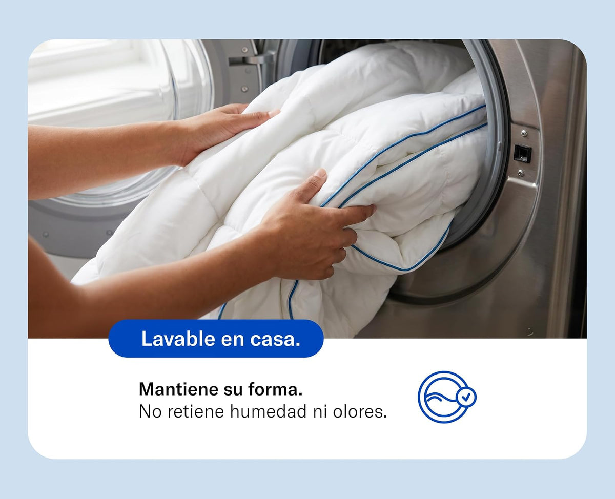 Luuna Nuevo Duvet de Plumón de Microfibra Primavera/Otoño, Down Alternative, Matrimonial-Queen Size, 12 Meses de Garantía