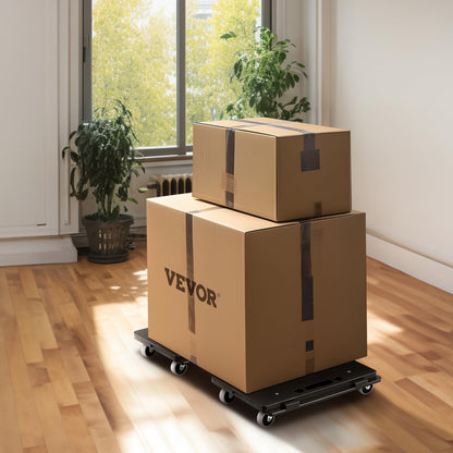 VEVOR - Mueble móvil de 40,6 x 28,9 cm, Capacidad de 500 Libras, Ruedas móviles, Ruedas portátiles, Resistentes, pequeño Carro Plano Entrelazado para Muebles Pesados, Paquete de 2, Color Negro