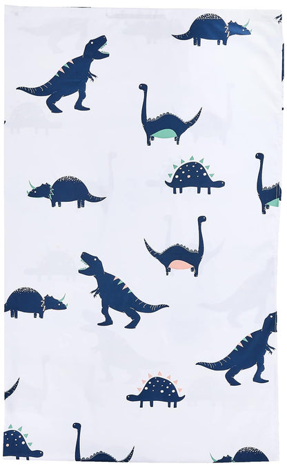 iDesign Fabric Dinosaur Water-Resistant Shower Curtain for Kids, Teenagers, College Dorm Bathrooms, Dino