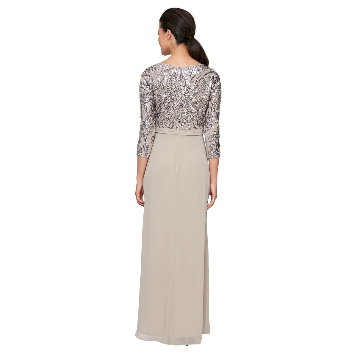 Alex Evenings Vestido Largo de Encaje con Cintura Imperial Vestido para Ocaciones Especiales para Mujer