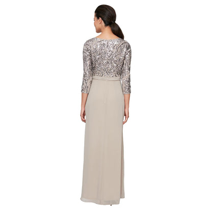 Alex Evenings Vestido Largo de Encaje con Cintura Imperial Vestido para Ocaciones Especiales para Mujer